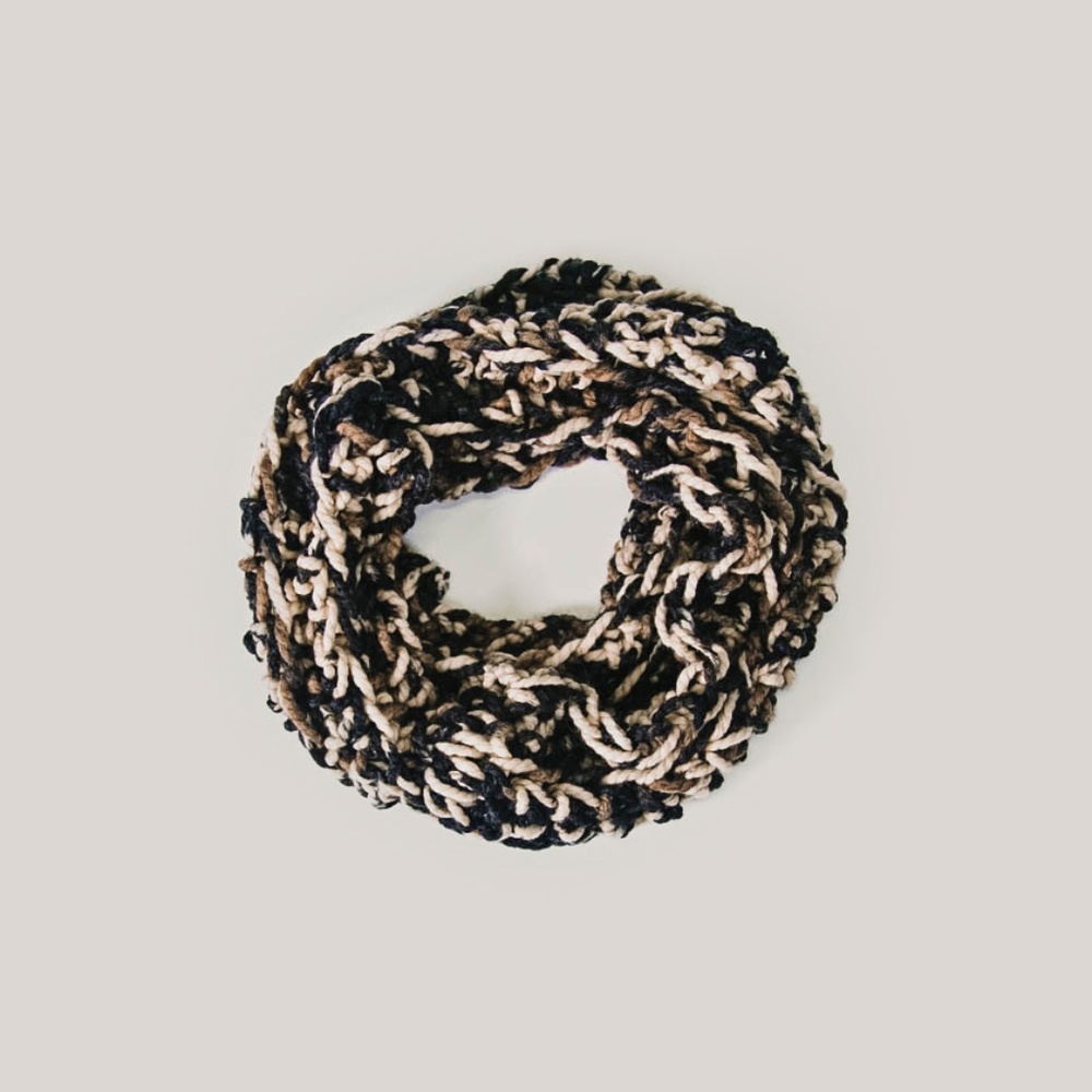 Chunky Multi Brown Infinity Scarf